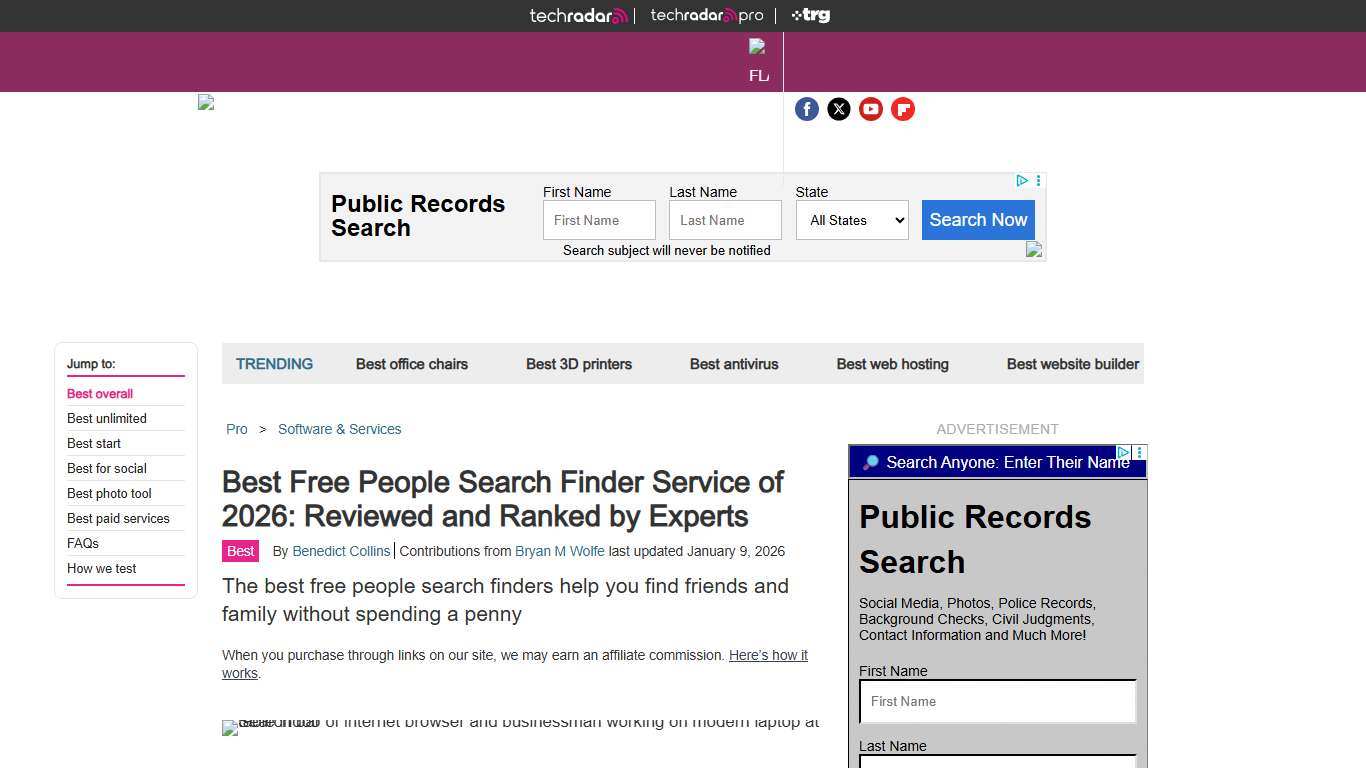 Best free people search finder service of 2026: reviewed and ranked by experts TechRadar
